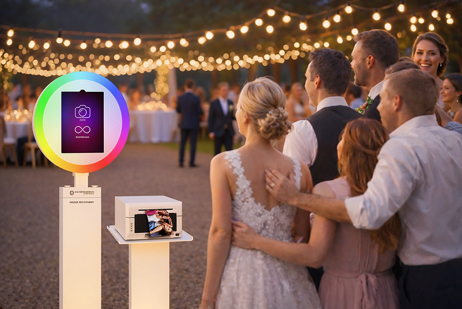 Moderne Fotobox für die Hochzeit