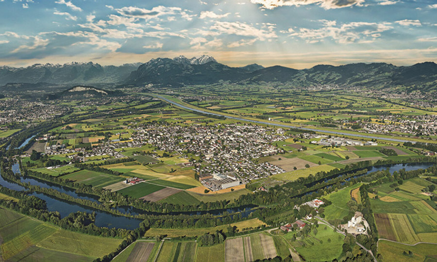 Das Rheintal mit Blick auf Österreich und Lichtenstein